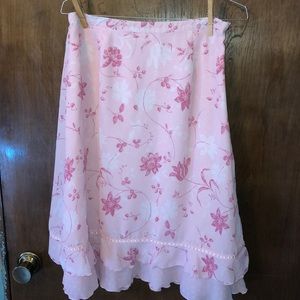 Pink floral skirt